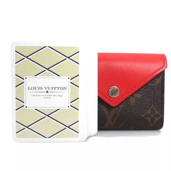 Auth LOUIS VUITTON Pouch Playing Cards Rouge/Brown Monogram canvas - 55880i